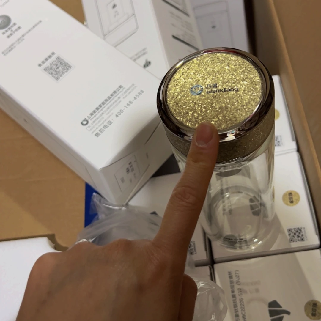 Tu27金色单层烫手玻璃杯480➕被套➕除垢剂