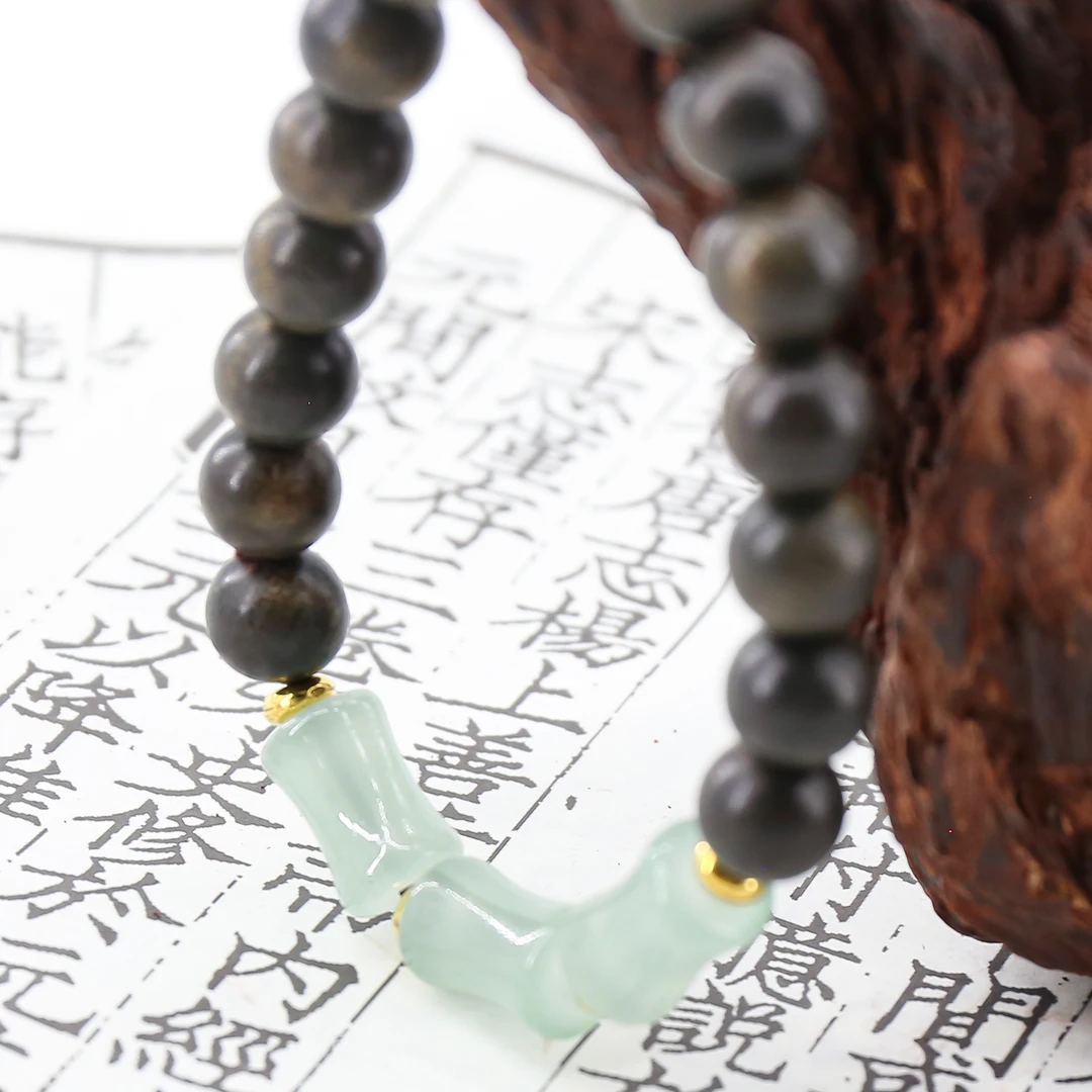 非金属木质手链 SF1308-黑檀竹节饰品（无礼盒）