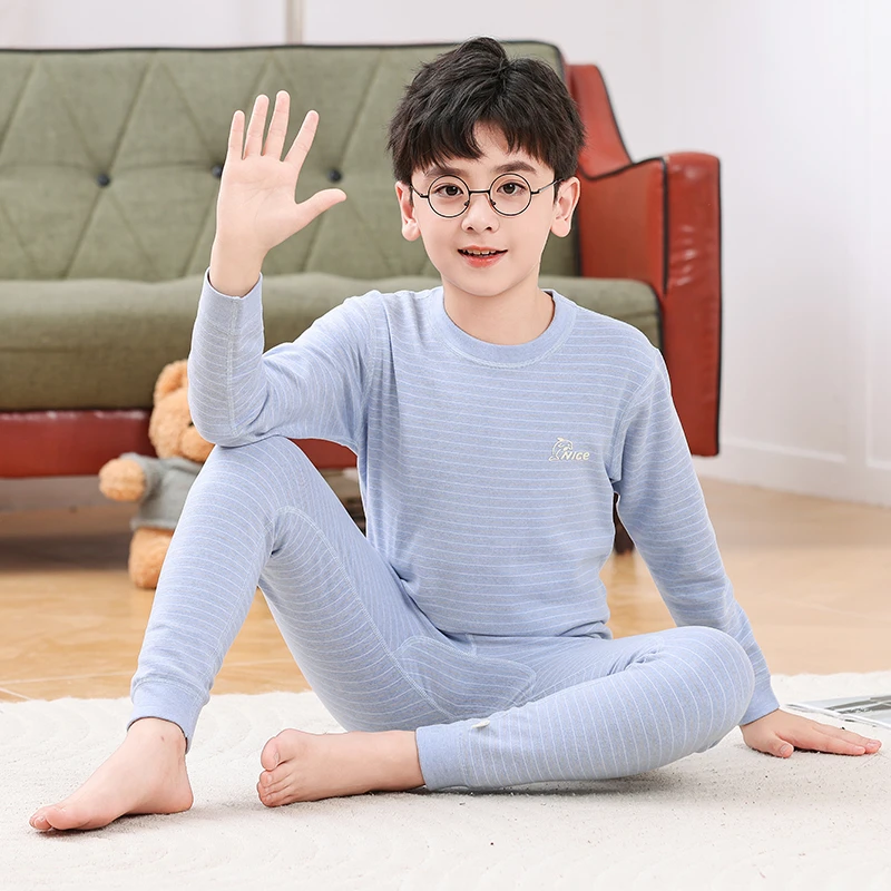 【买一套送一套】儿童羊毛蚕丝保暖衣男童女童秋衣秋裤套装家居服