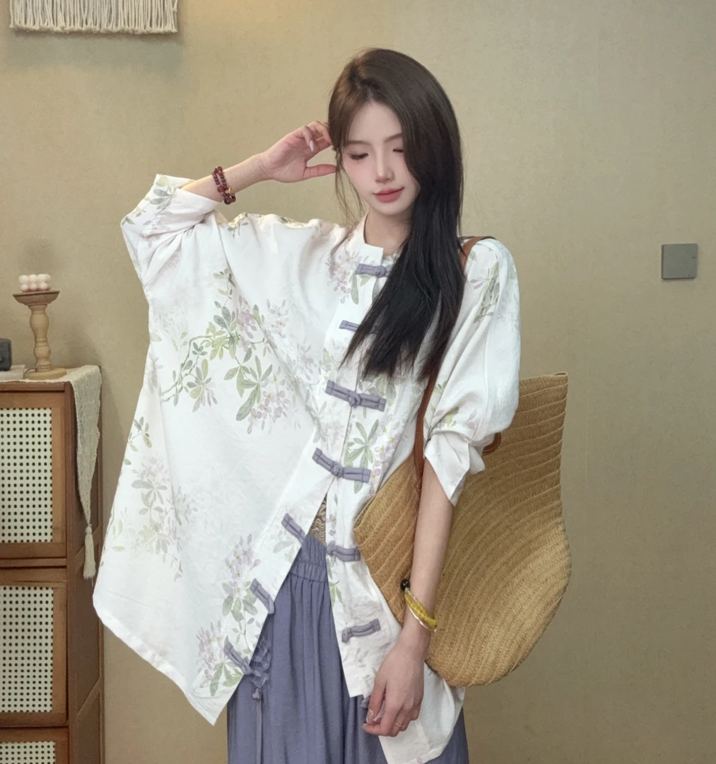 艺润家【紫藤萝】古风开衫衬衫长袖复古新中式国风禅意文艺宽松春秋