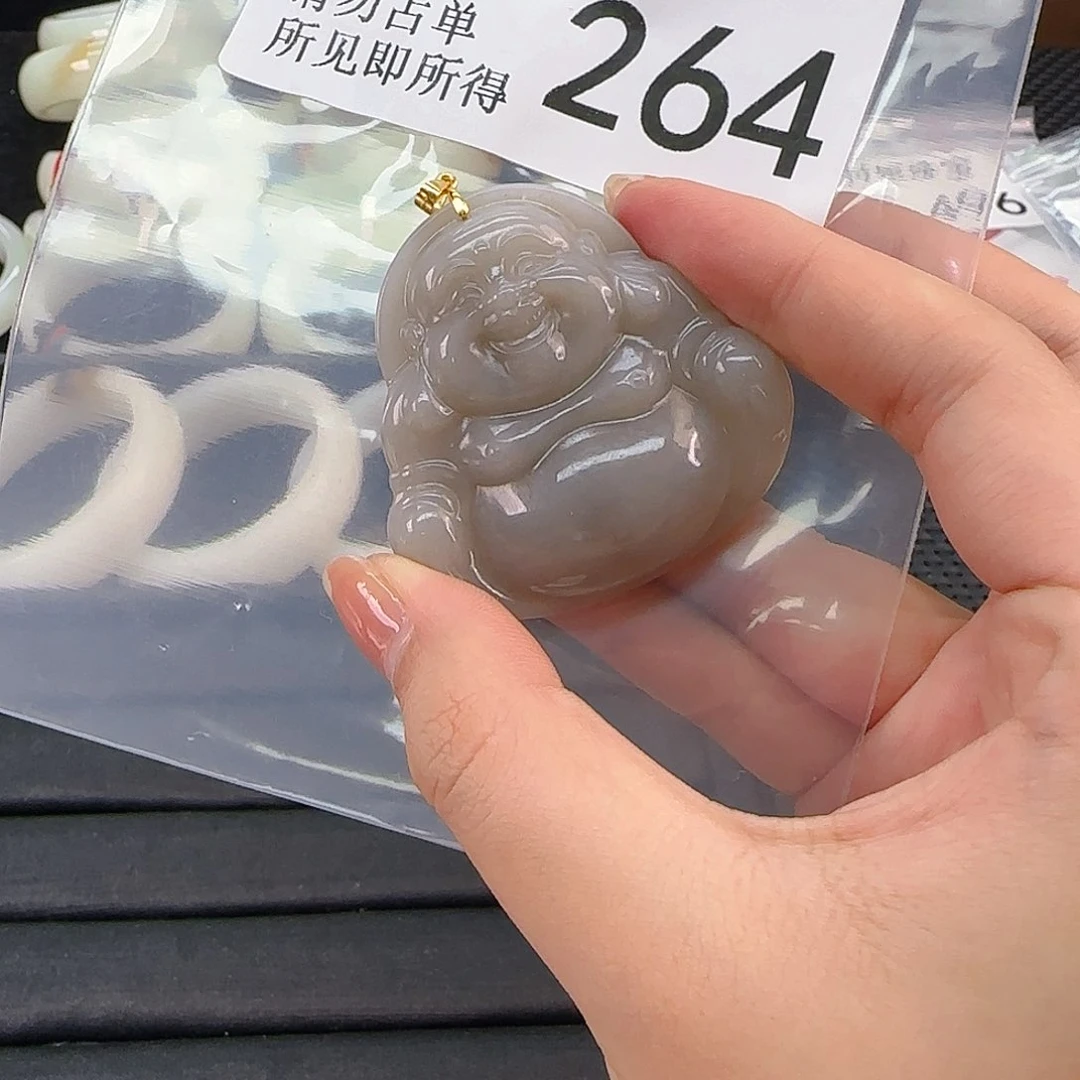 颈饰银S925镶嵌和田玉264号