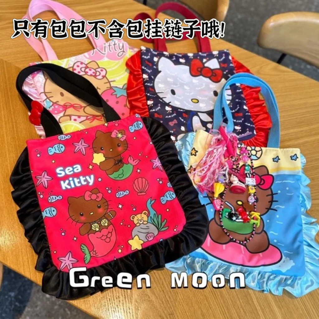 【知心香芋】甜酷辣妹格子轻便猫咪卡通包包布包原创手工可爱肩包