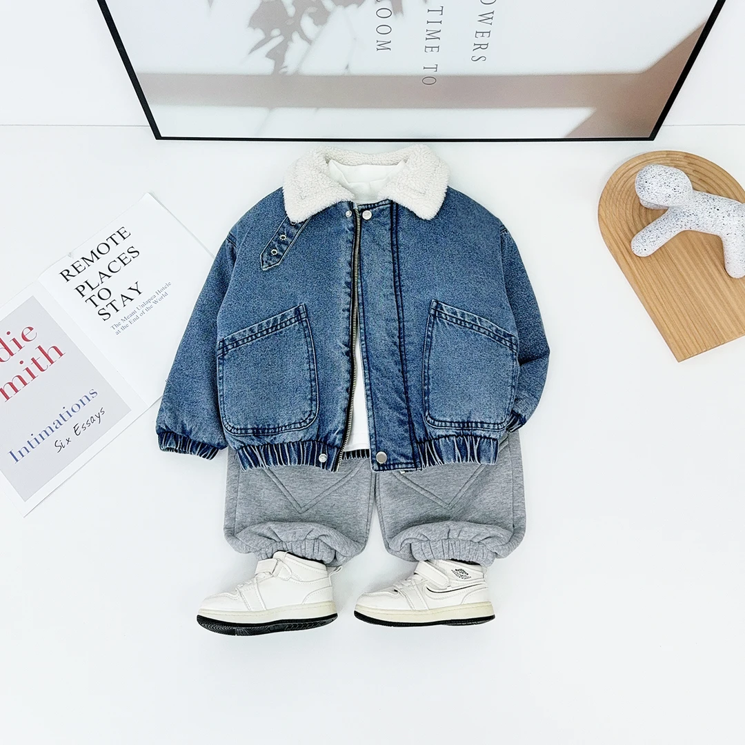 男童牛仔外套加厚款2025新款秋冬装儿童 BQ251269N