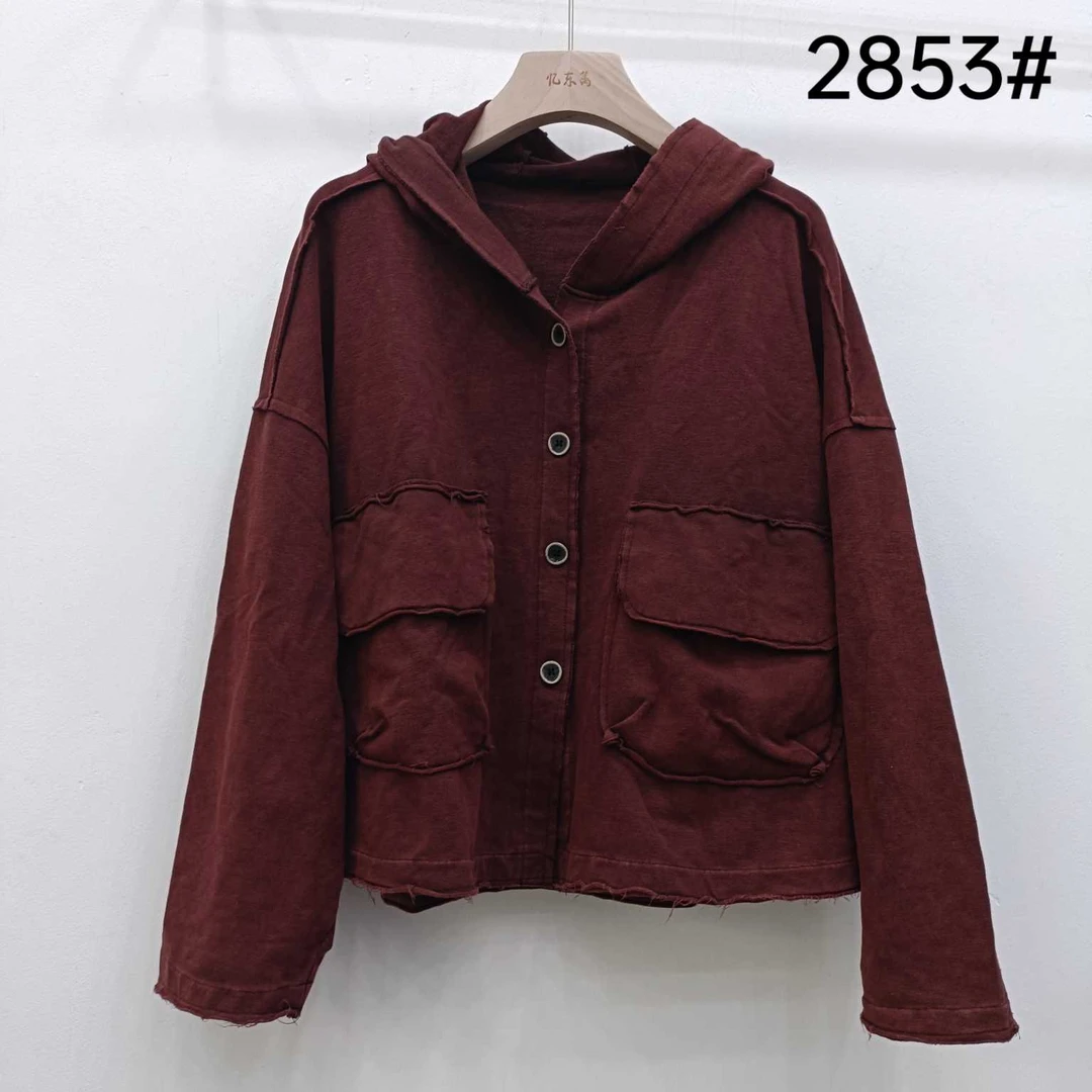 2853复古洗水炒色连帽外套