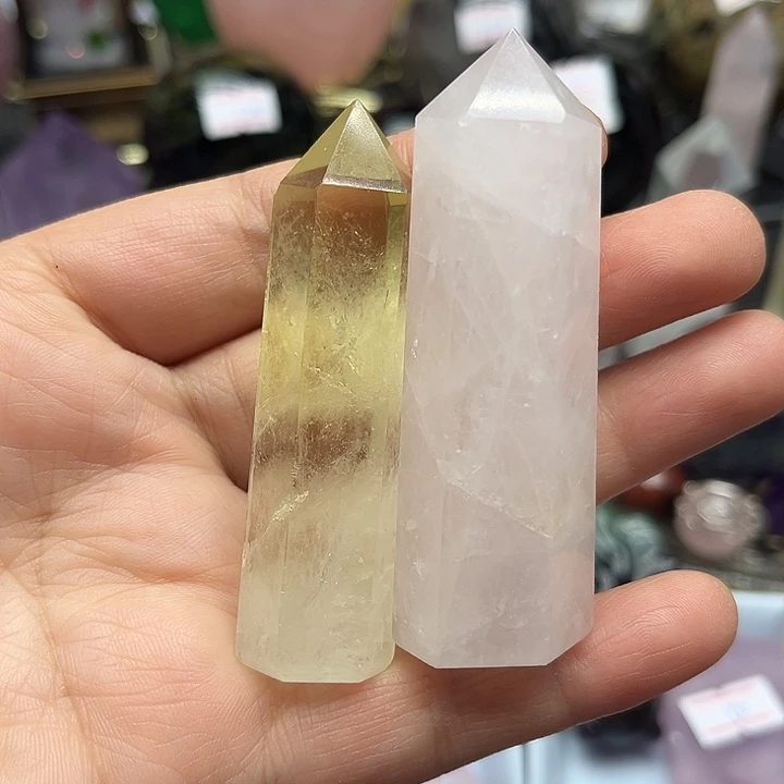 水晶珠宝半成品未镶嵌90克水晶柱
