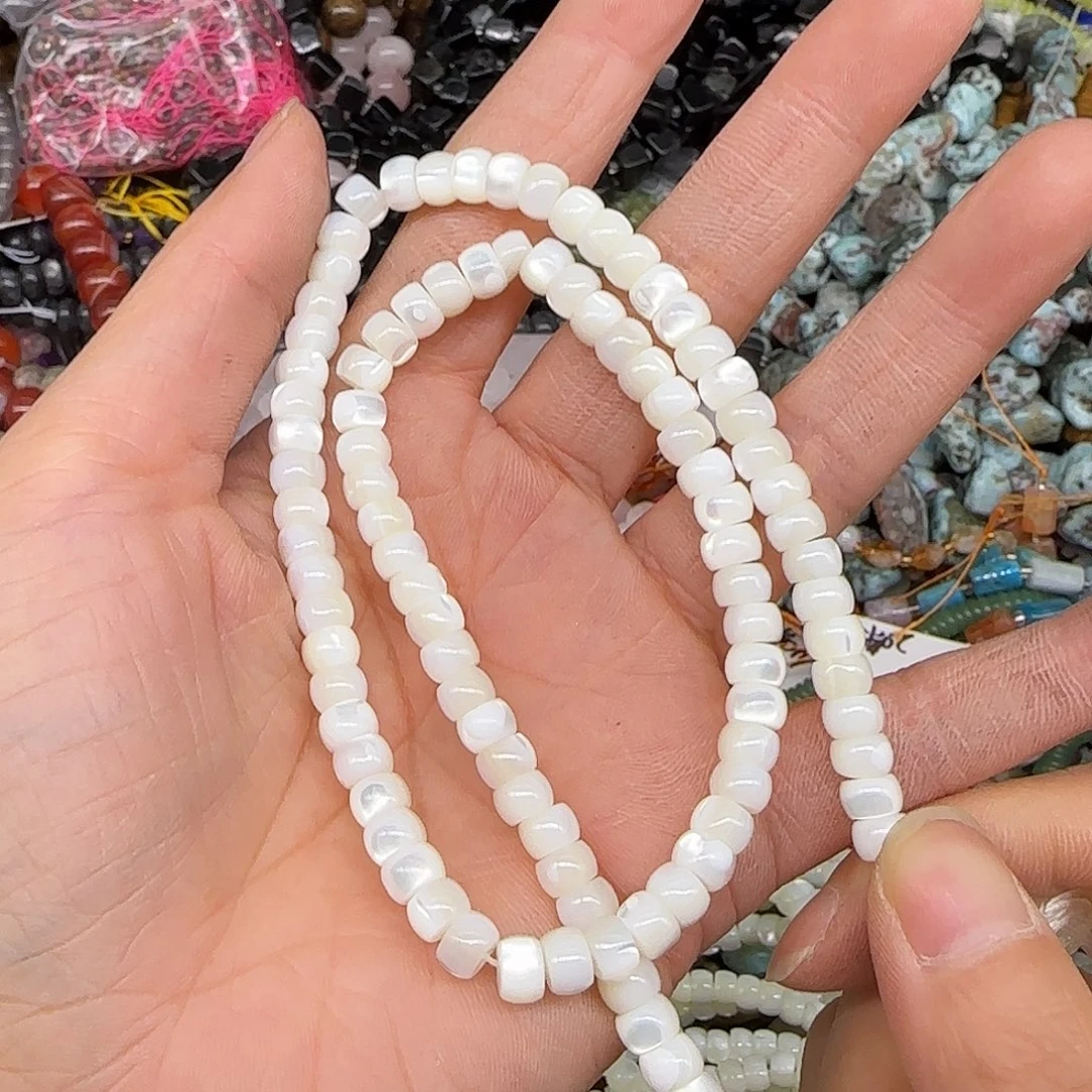 玛瑙/玉髓合金珠宝半成品贝壳5mm一条