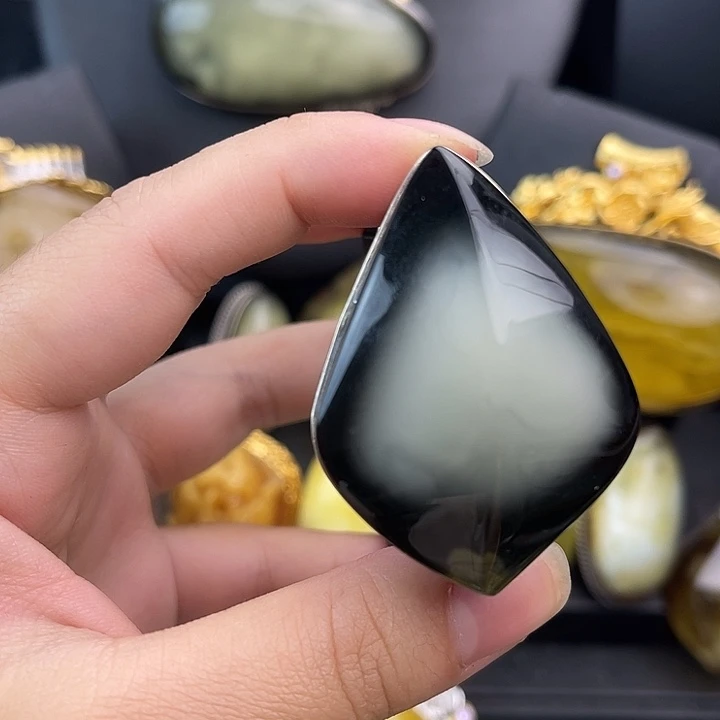 琥珀银S925镶嵌裸石