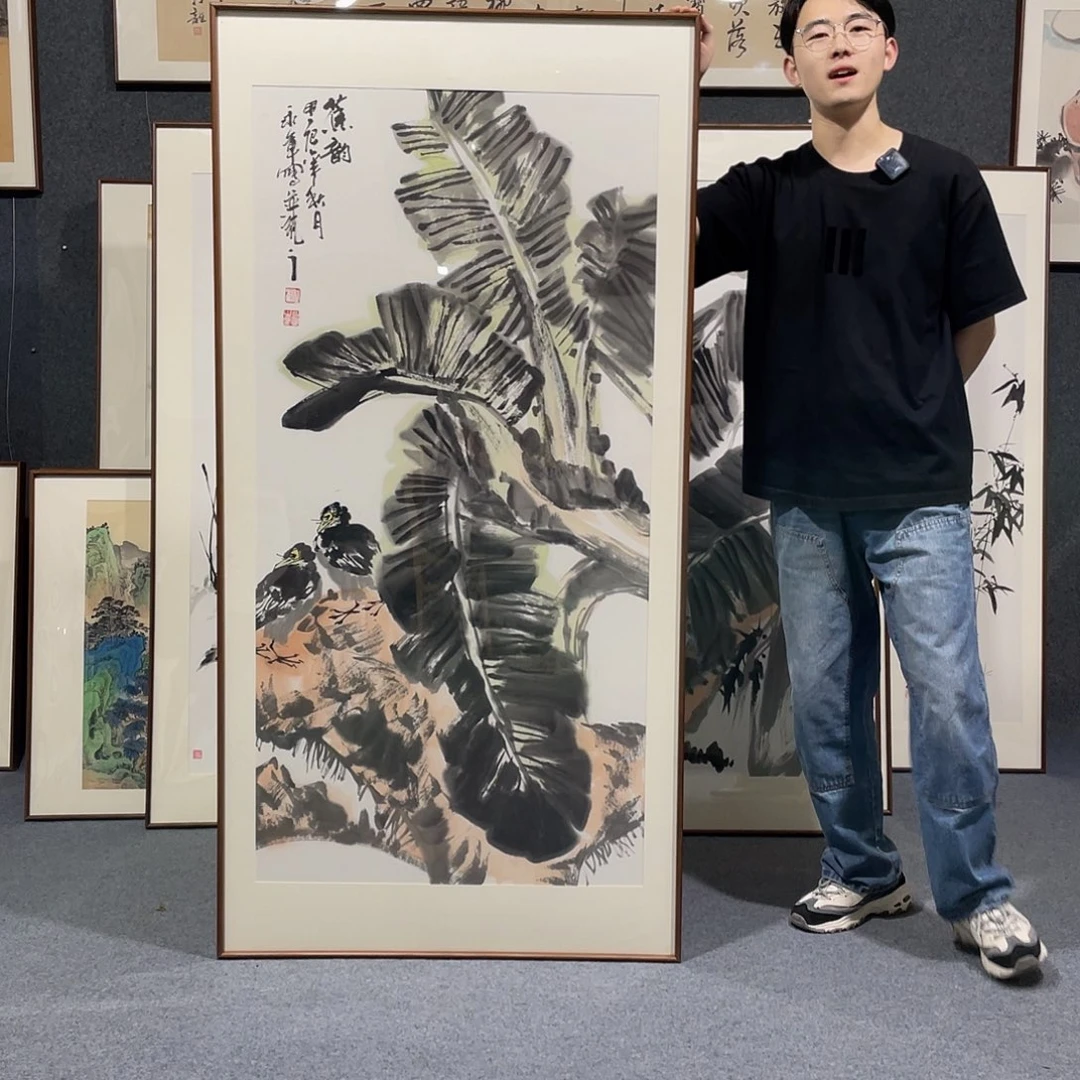 国画阿****宿手绘作品带框