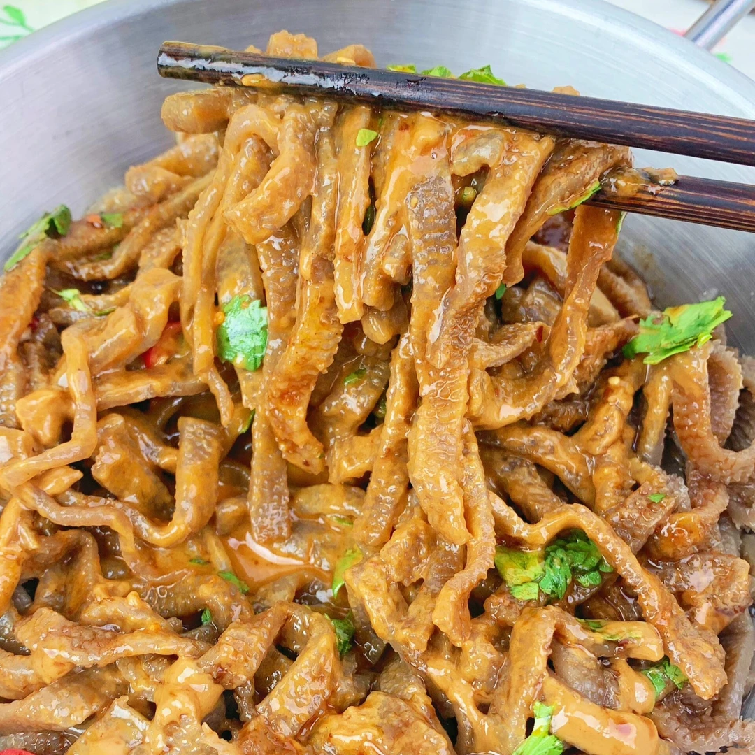 老北京风味水爆肚麻酱素毛肚魔芋爆肚速食免煮即食送料包魔芋爆肚