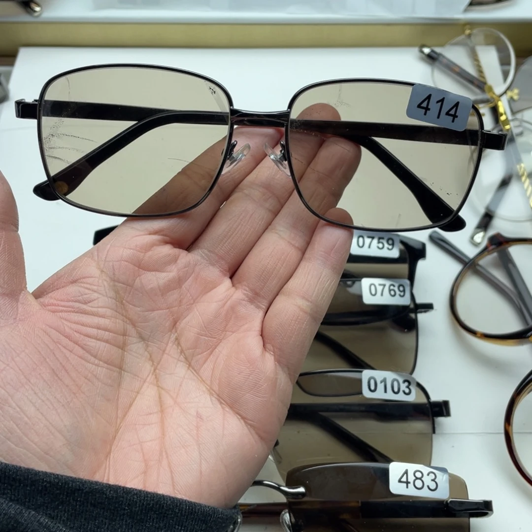 茶水晶全框眼镜 414