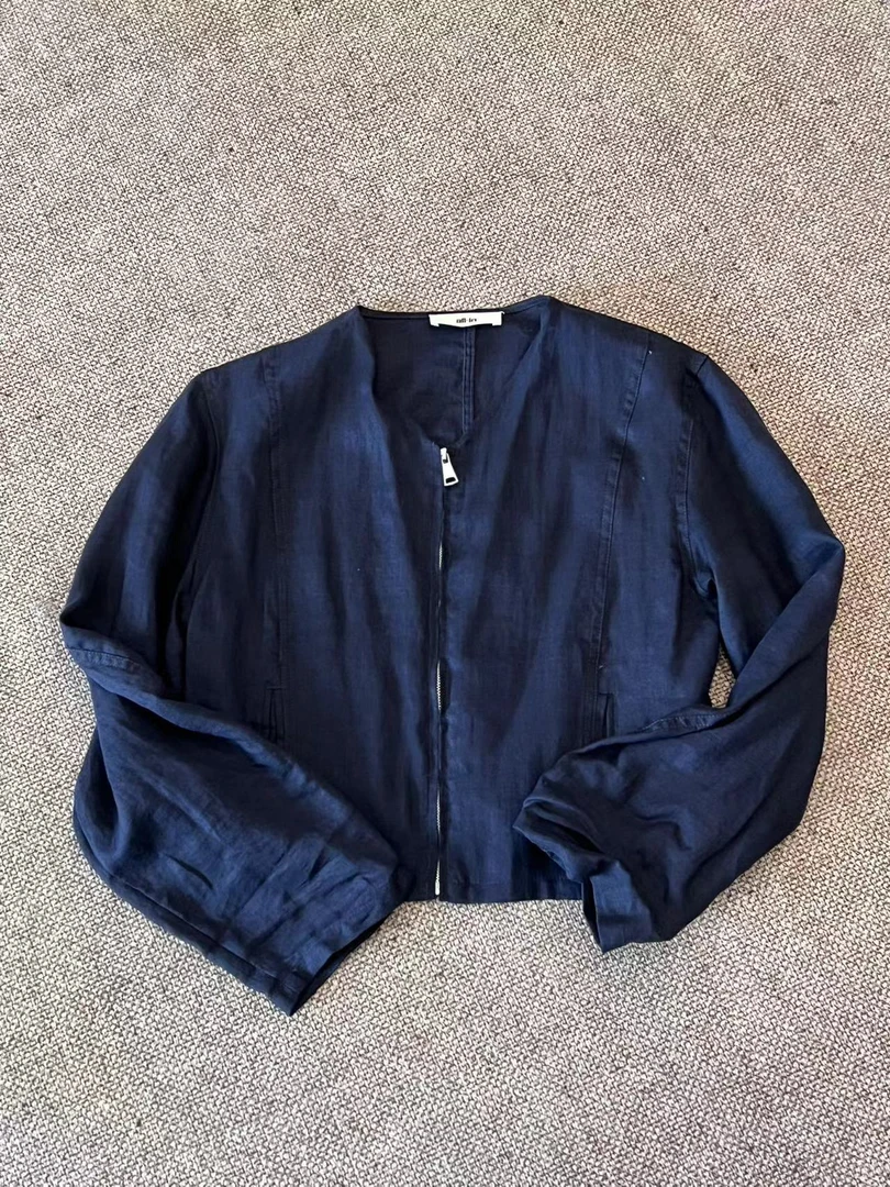 夏季女拉链圆领不褪色纯色短外套防晒衣休闲A10-A1368