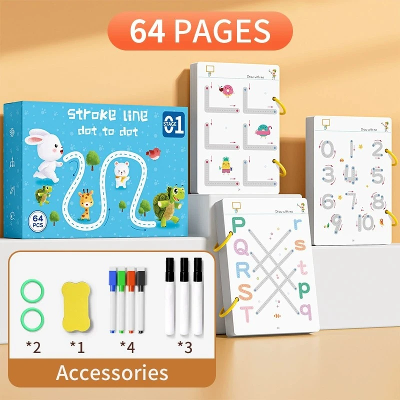 幼儿控笔训练字帖幼儿园描红练字本儿童3岁6宝宝画画本涂色绘本