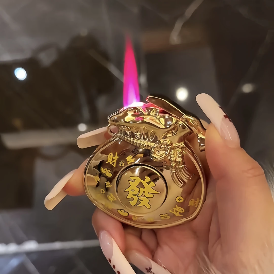 笑笑生/网红创意新年国潮钱袋子防风打火机个性高档时尚送礼佳品