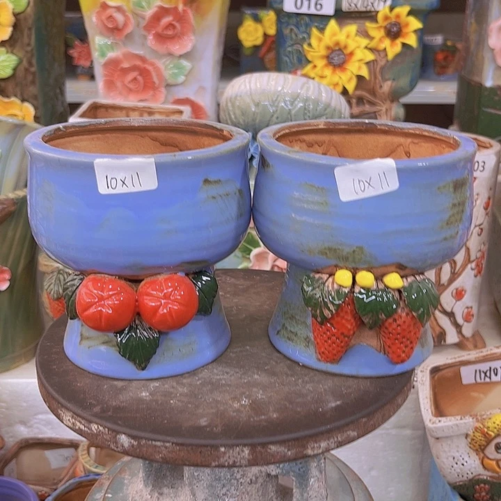 紫砂花盆粗陶材质与多肉花盆