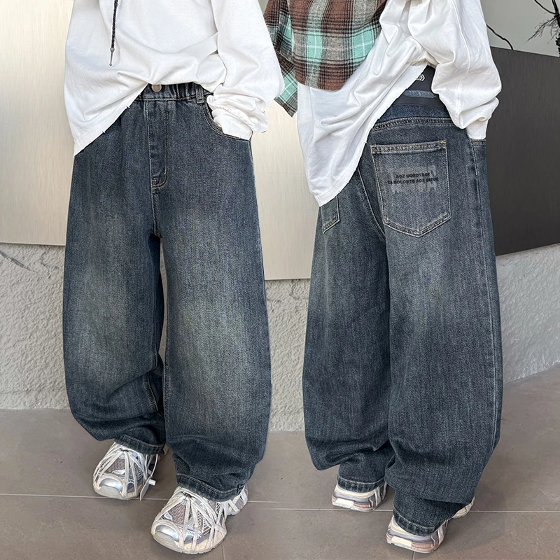儿童装男童秋装裤子2025新款秋季男孩长裤青少年休闲春秋款牛仔裤