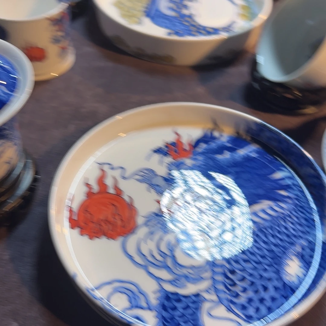 陶瓷壶承手绘青花啊阿