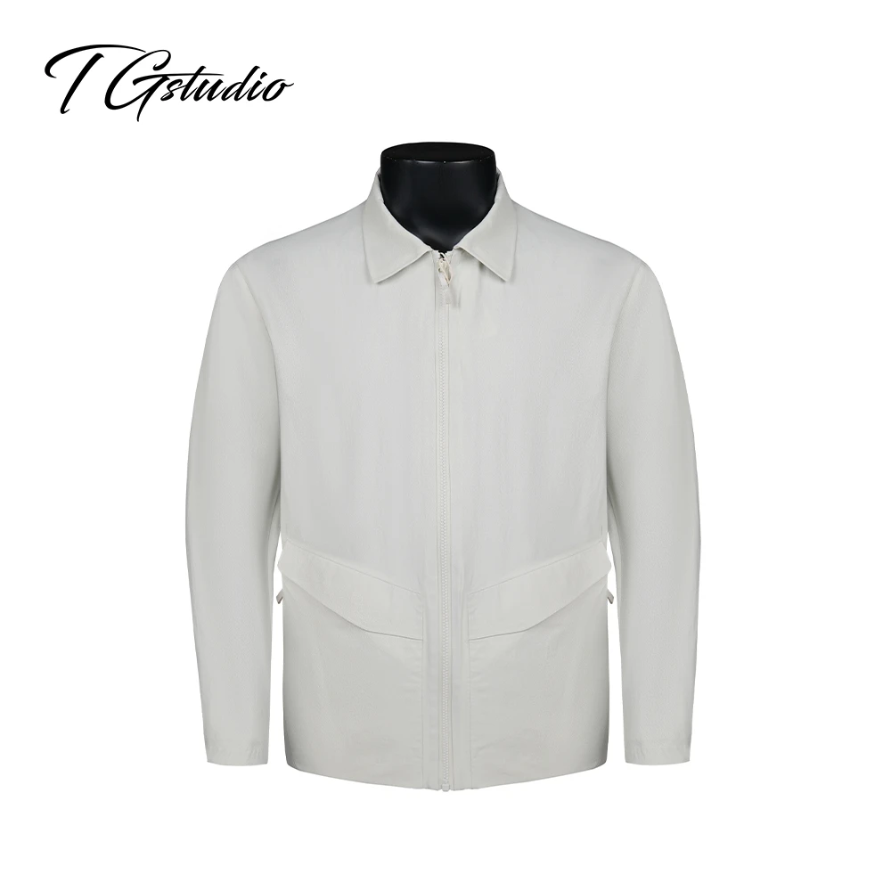 【Spere LT】【自制】725 沙尘灰色防泼水极简机能翻领教练夹克