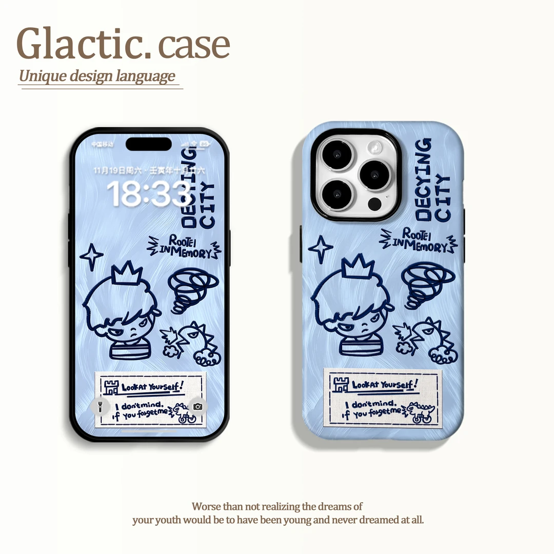 适用于苹果16华为OPPO小米VIVO高级感百搭二合一菲林手机壳GA1047