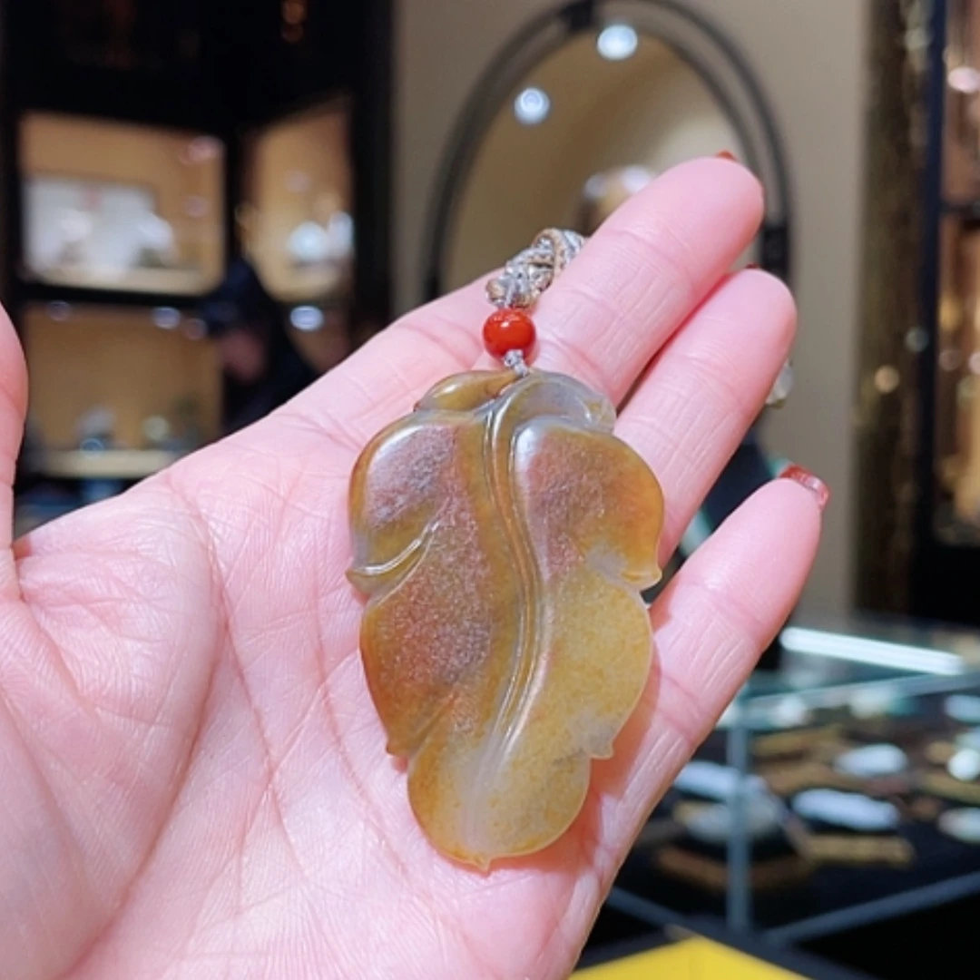 【闪购商品】和田玉颈饰未镶嵌一夜（叶)暴富