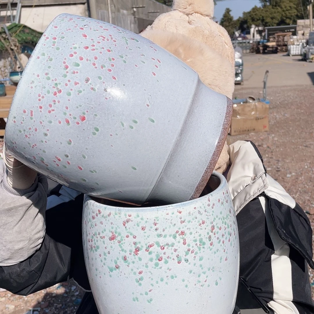 红陶王嫂花盆0127-38