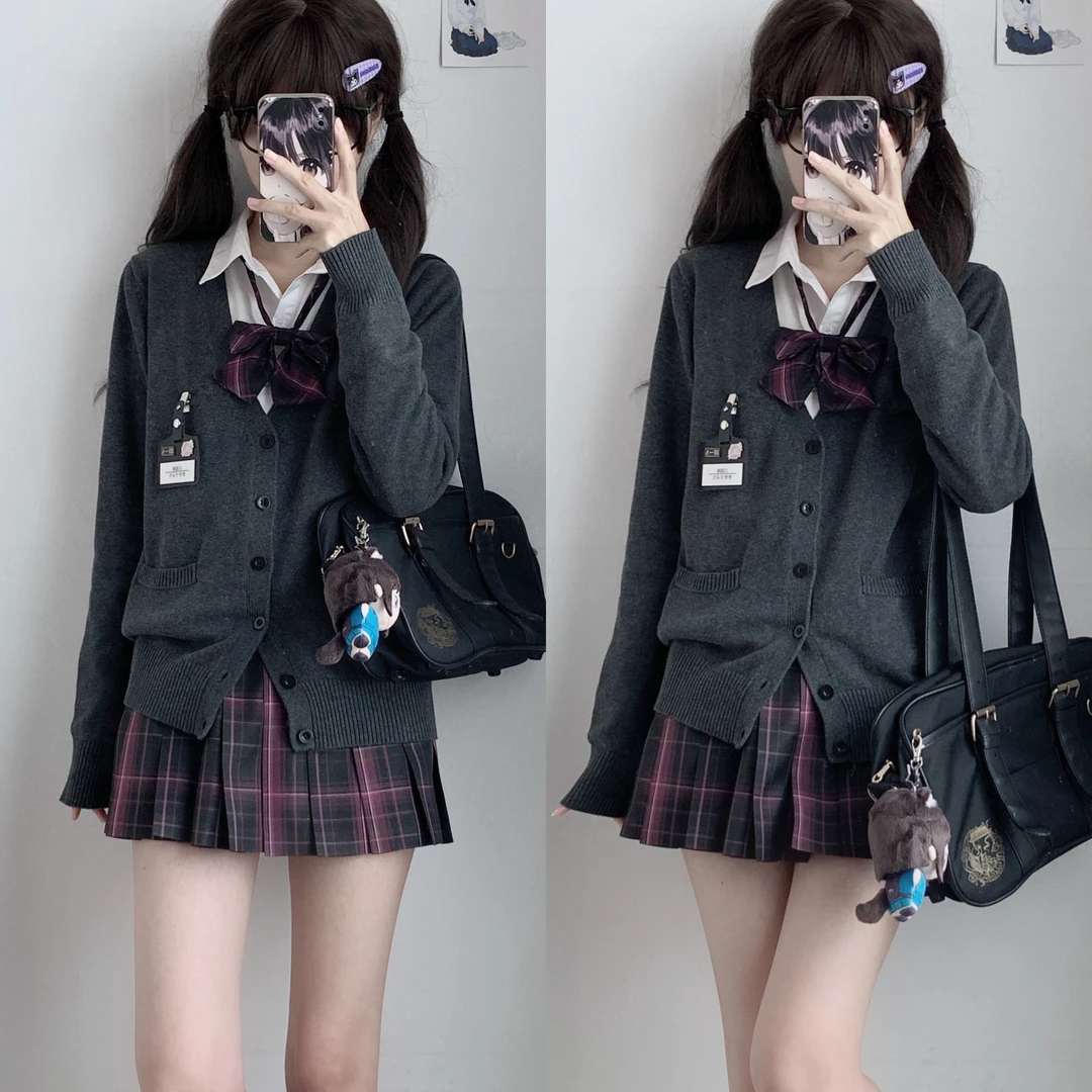 川岛琦原创jk【机械师】制服套装学院风日系开衫裙子毛2025穿搭