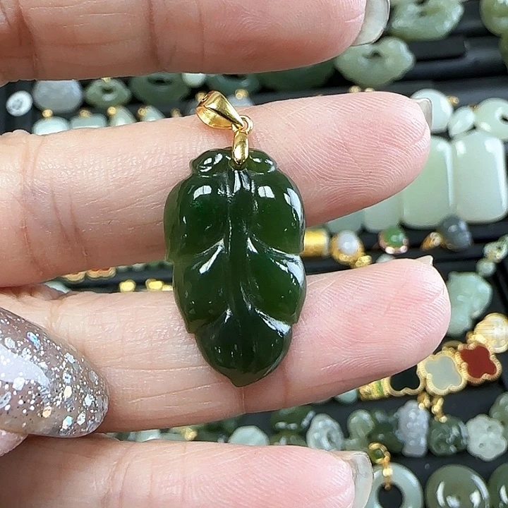 和田玉银S925镶嵌吊坠(不含链)