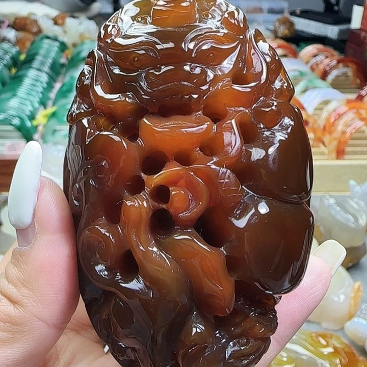 玛瑙/玉髓合金手把件