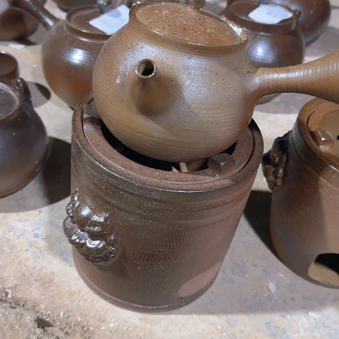 罐不****火全品纯手工柴烧侧把壶加炭火炉