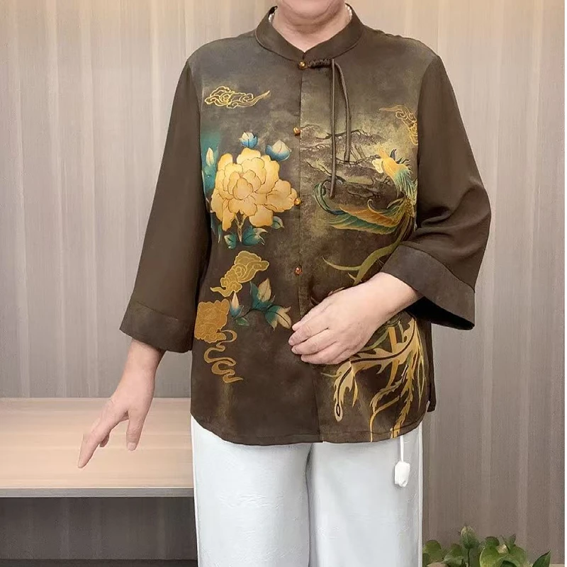 2025春夏新款民族风中老年女装宽松型妈妈装