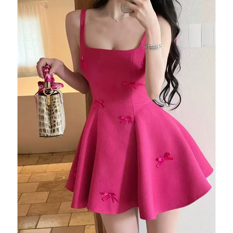 【夏季佛洛伊德】贝微微穿搭 显白伞摆千金连衣裙女夏