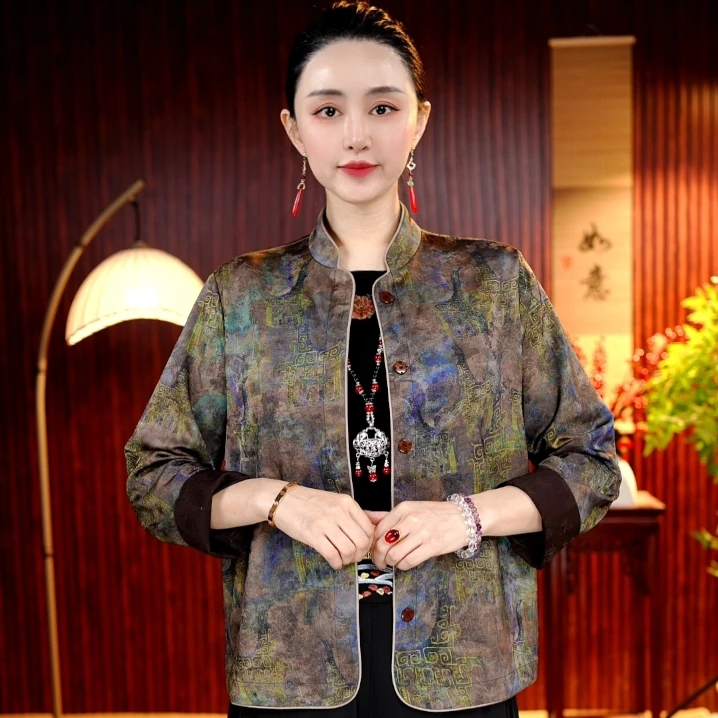 [桂兰]柒柒高定国风新中式刺绣双面穿外套