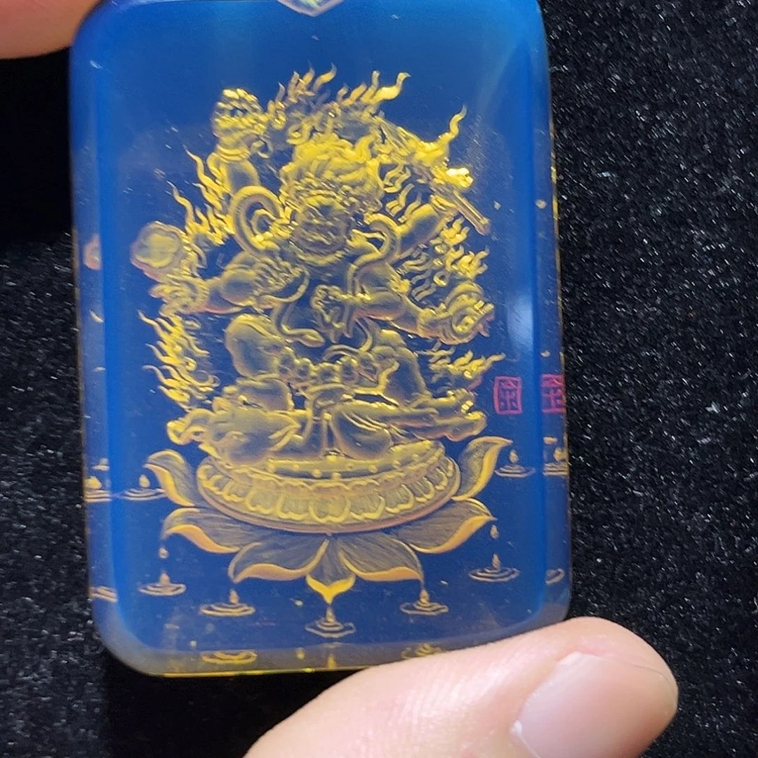 蓝珀未镶嵌珠宝奇石431子冈大黑天