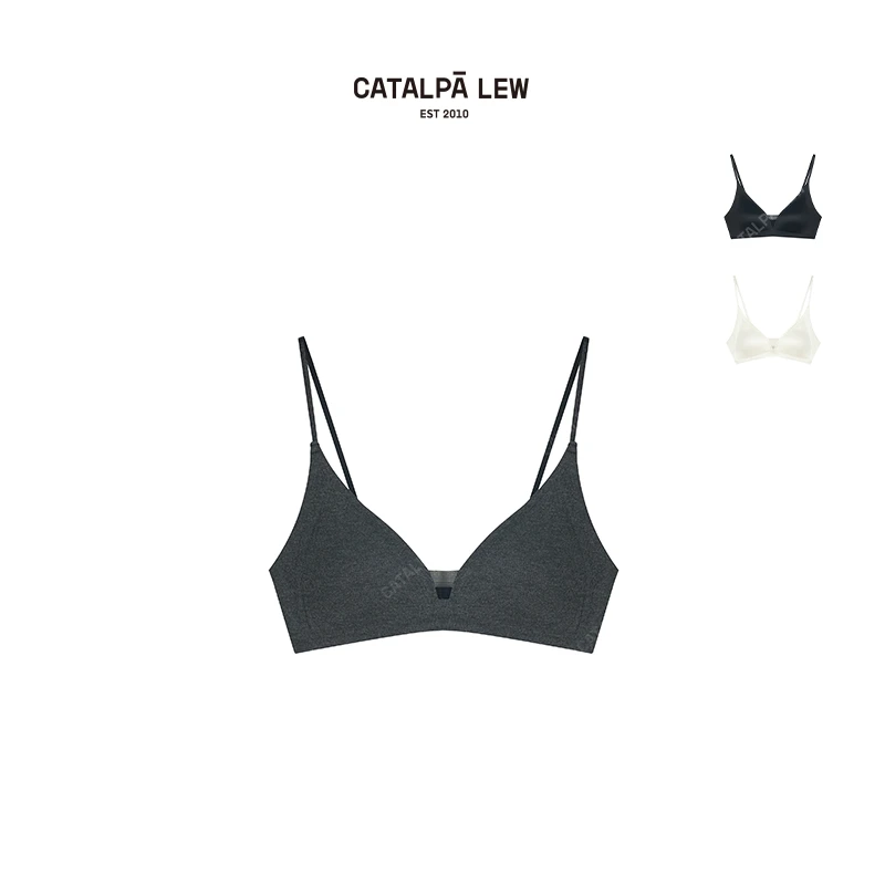 CatalpaLew「小内」墟生美学私物系列无痕三角零负担背心#C40078
