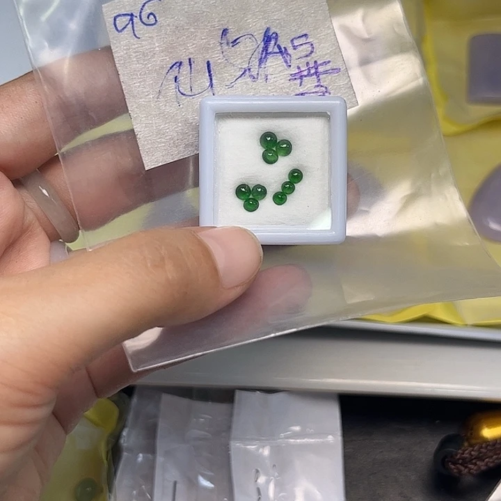 仙***人定制翡翠足银镀金镶嵌不