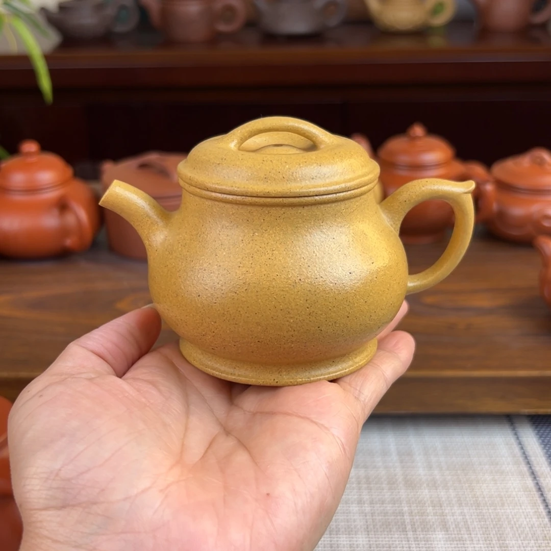 茶壶紫砂黄金段颂金全手微瑕160cc