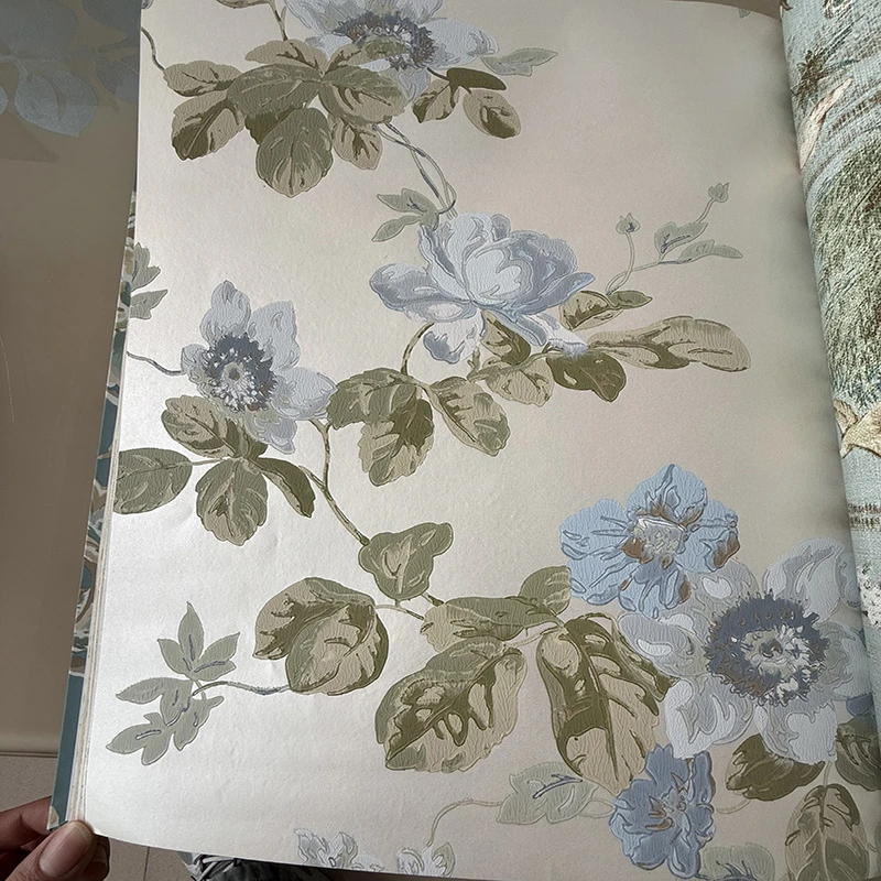 现货美国原装进口York壁纸美式乡村田园大花温馨卧室客厅背景墙