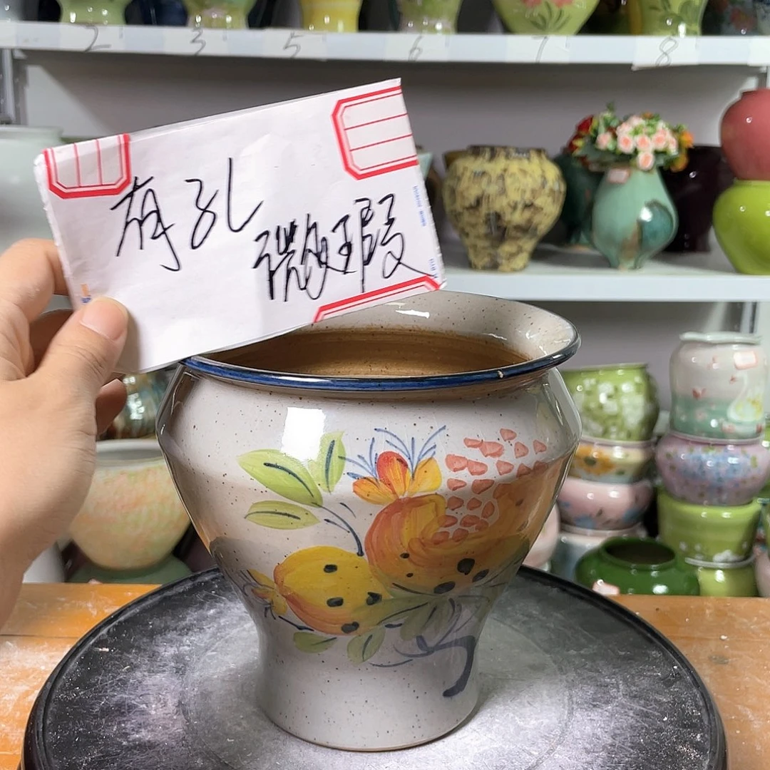 景德镇陶瓷花盆微瑕123