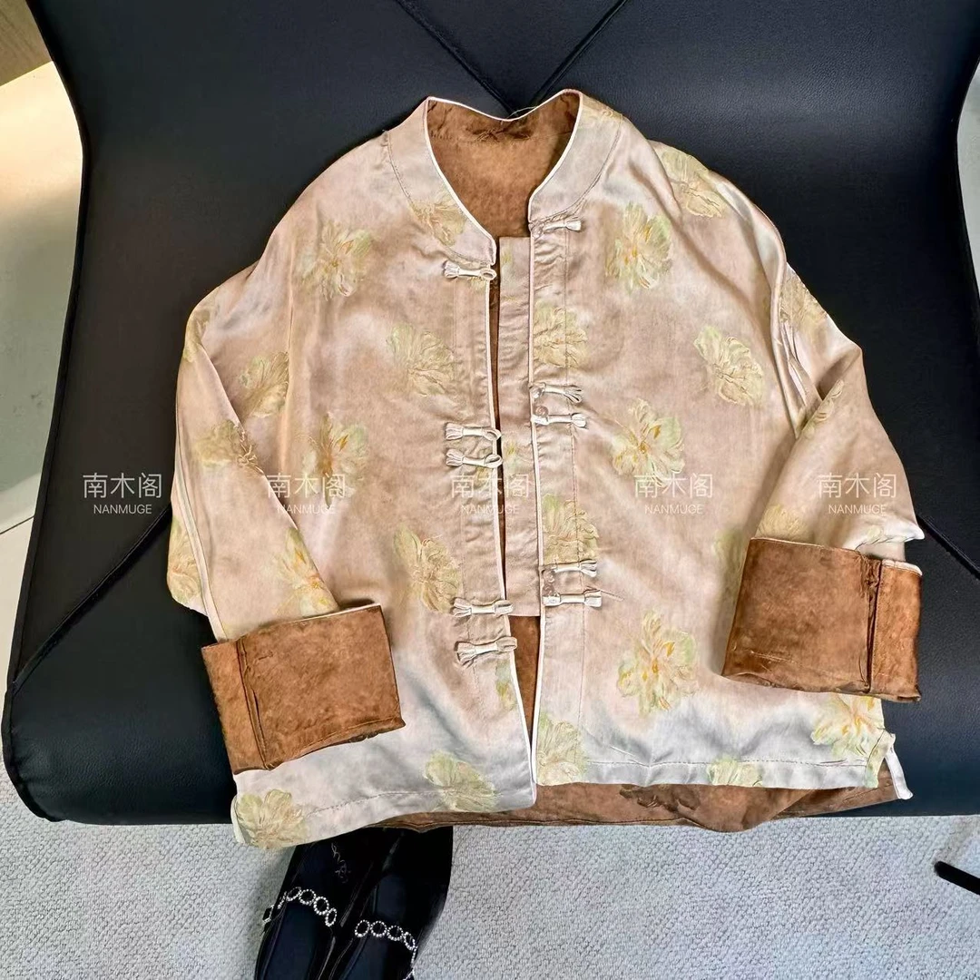 (千枝万朵)默认厚度短外套棉衣新中式复古提花唐装春夏宽松型夏季