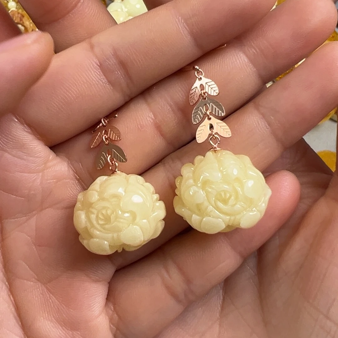 蜜蜡银S925镀金镶嵌裸石蜜蜡