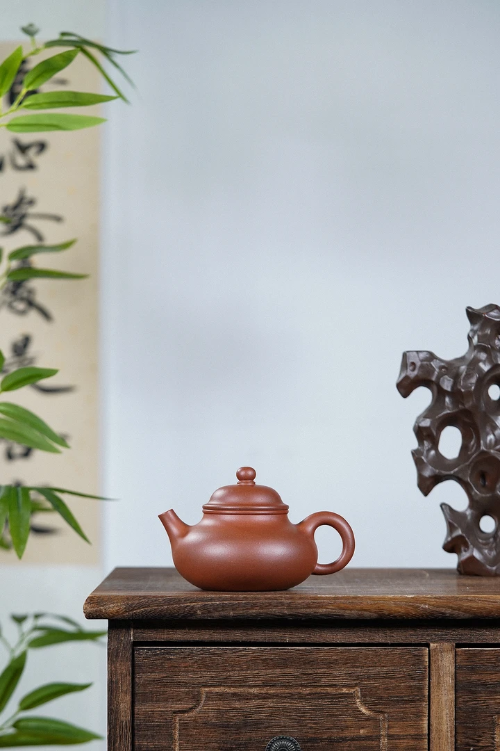 【禅砂居】容天壶_220cc_紫泥_半手工手制_宜兴原矿茶壶茶具圆器