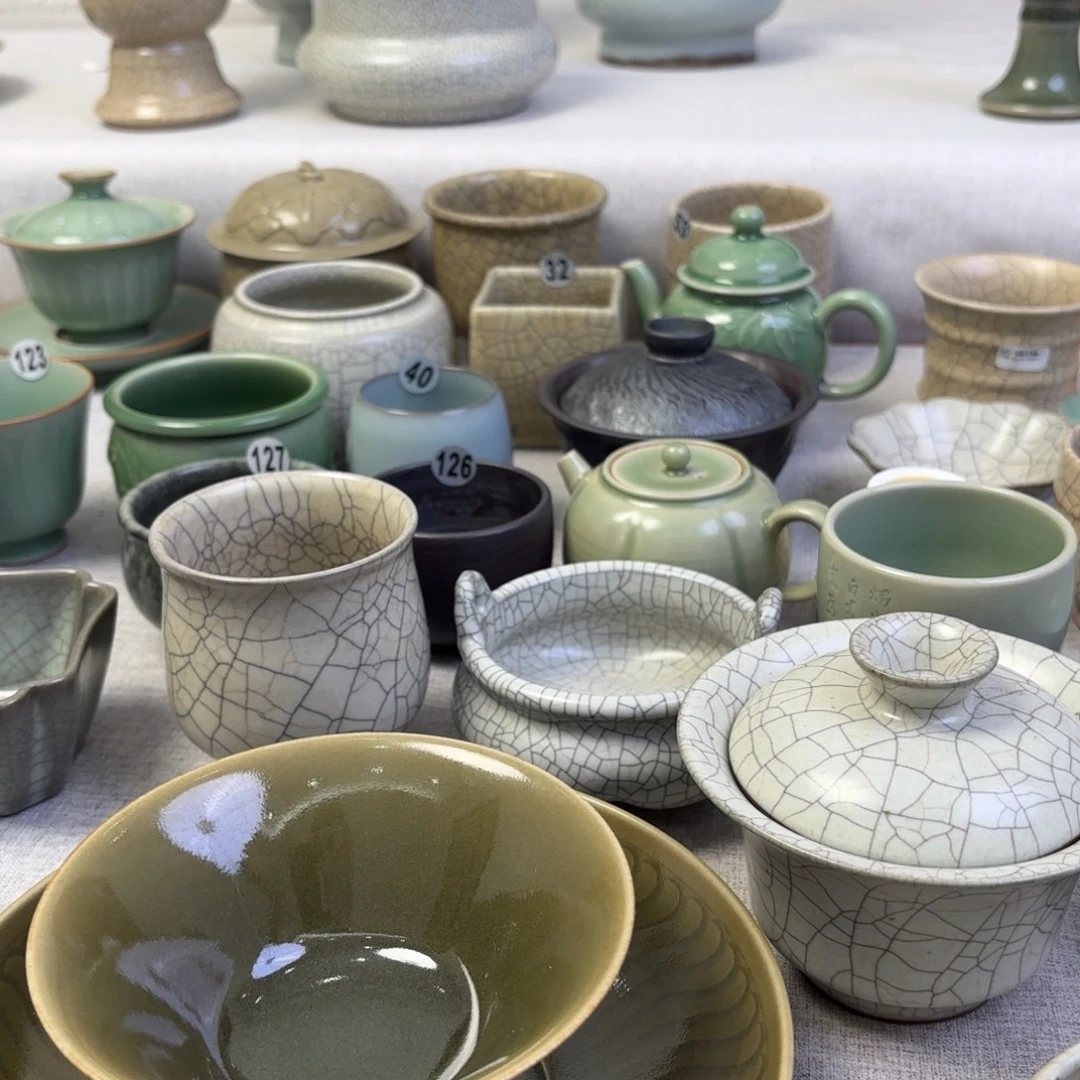 悟***.摆件陶龙泉青瓷茶具系列