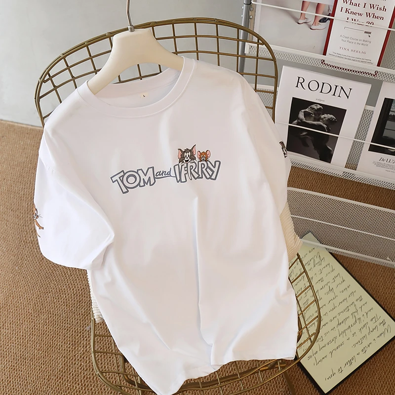 【100%纯棉】女童短袖2025新款卡通印花休闲百搭时尚森系夏季T恤ins