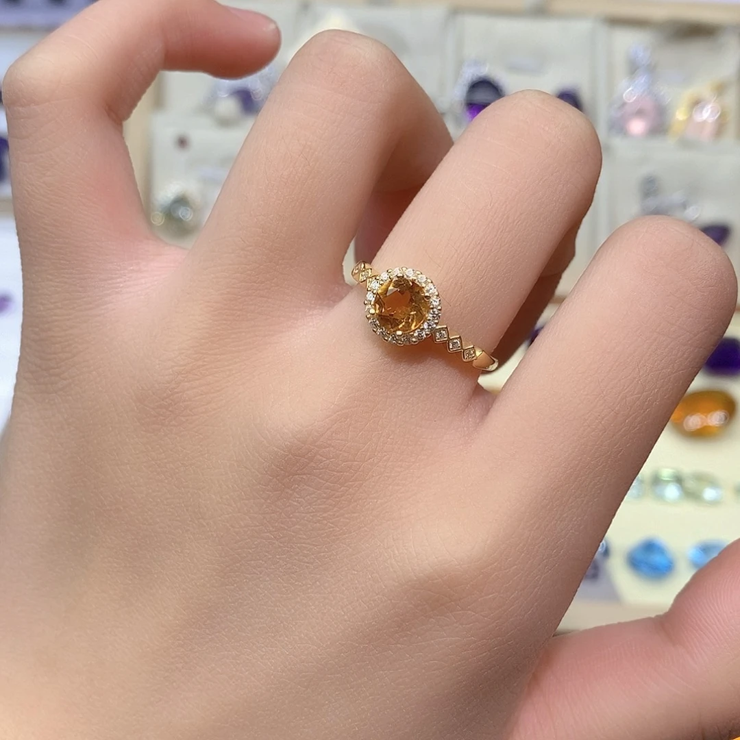 黄晶银S925镶嵌珠宝半成品