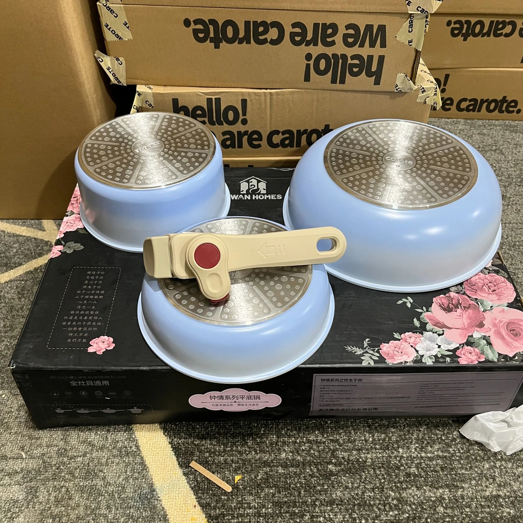 叠叠锅18奶锅+20煎锅+26炒锅+手柄不挑灶具