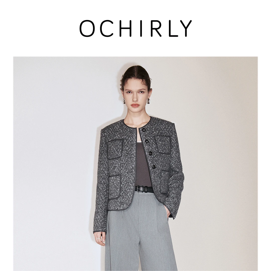 【季末折扣】欧时力 小香风圈圈呢外套女软糯感正肩流行秋冬尖货