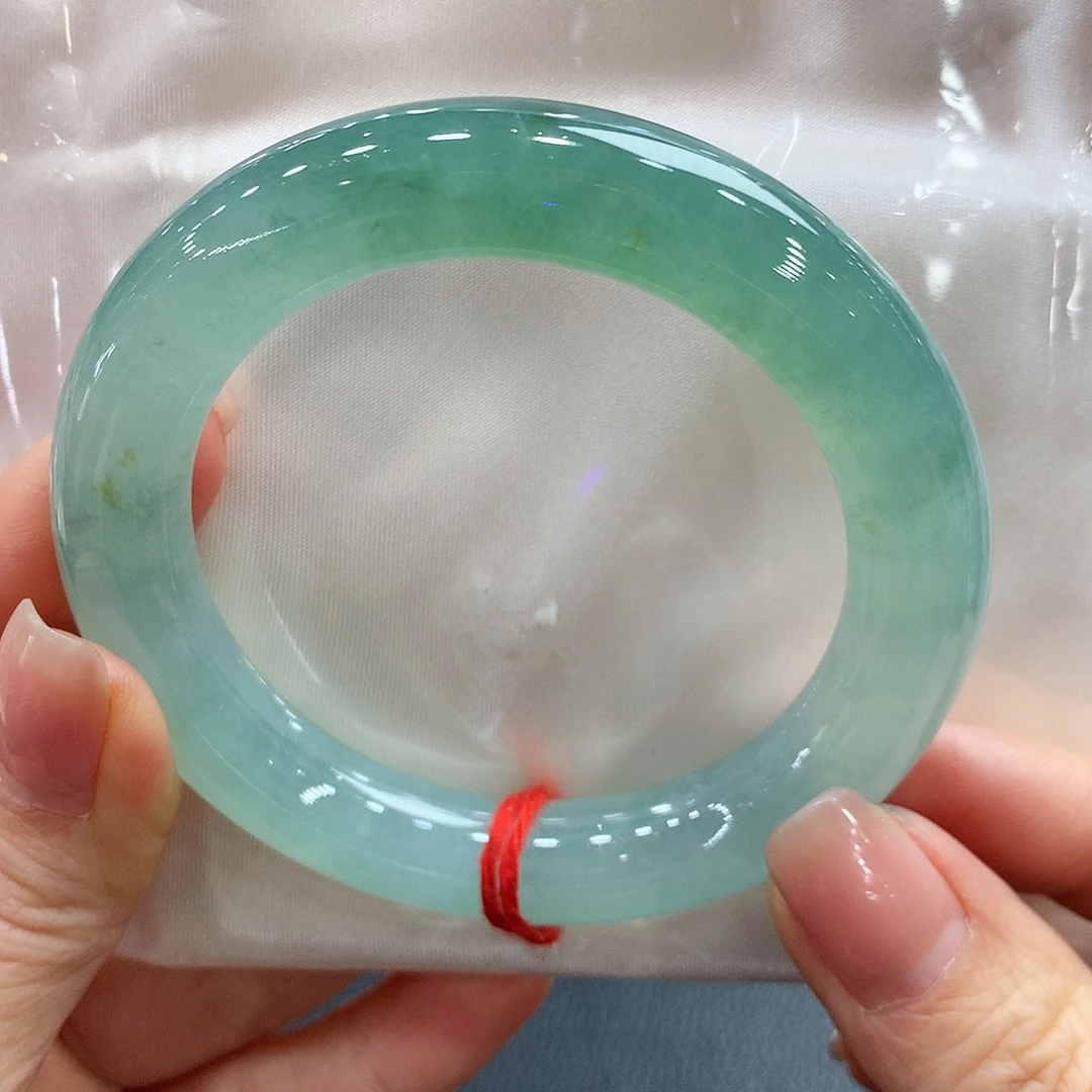 翡翠未镶嵌手镯54.5圆条两天鉴赏