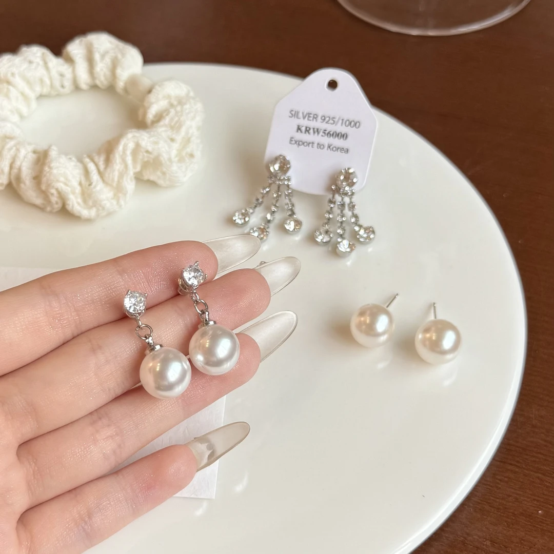 铜合金仿珍珠耳饰 许我耀眼许妍同款耳环女高级感耳钉耳饰