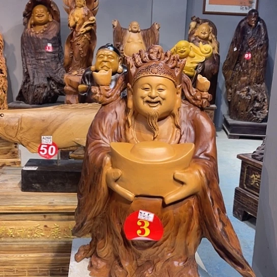 香樟木高*香樟木雕刻人物摆件