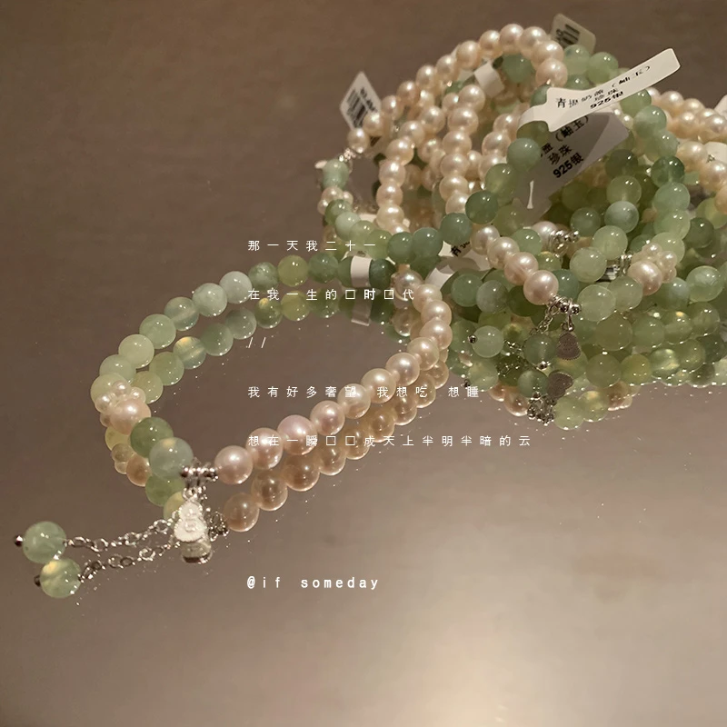【青提】撞色小众百搭珍珠手链时尚个性手饰品10832-12