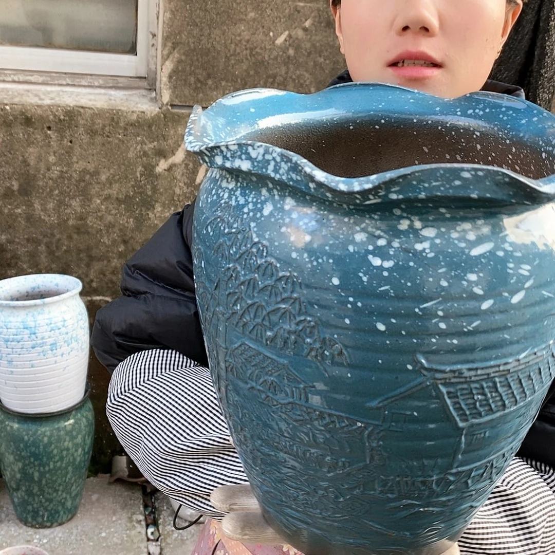 紫砂花盆瑕疵口24高27